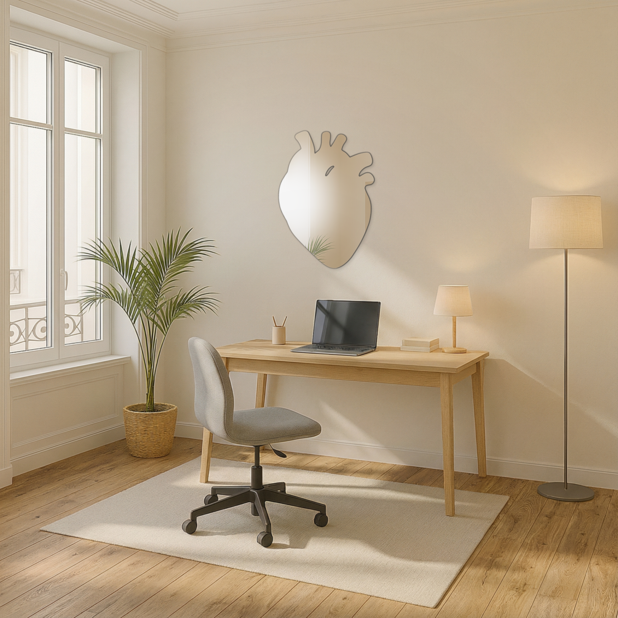 Miroir Cœur organique