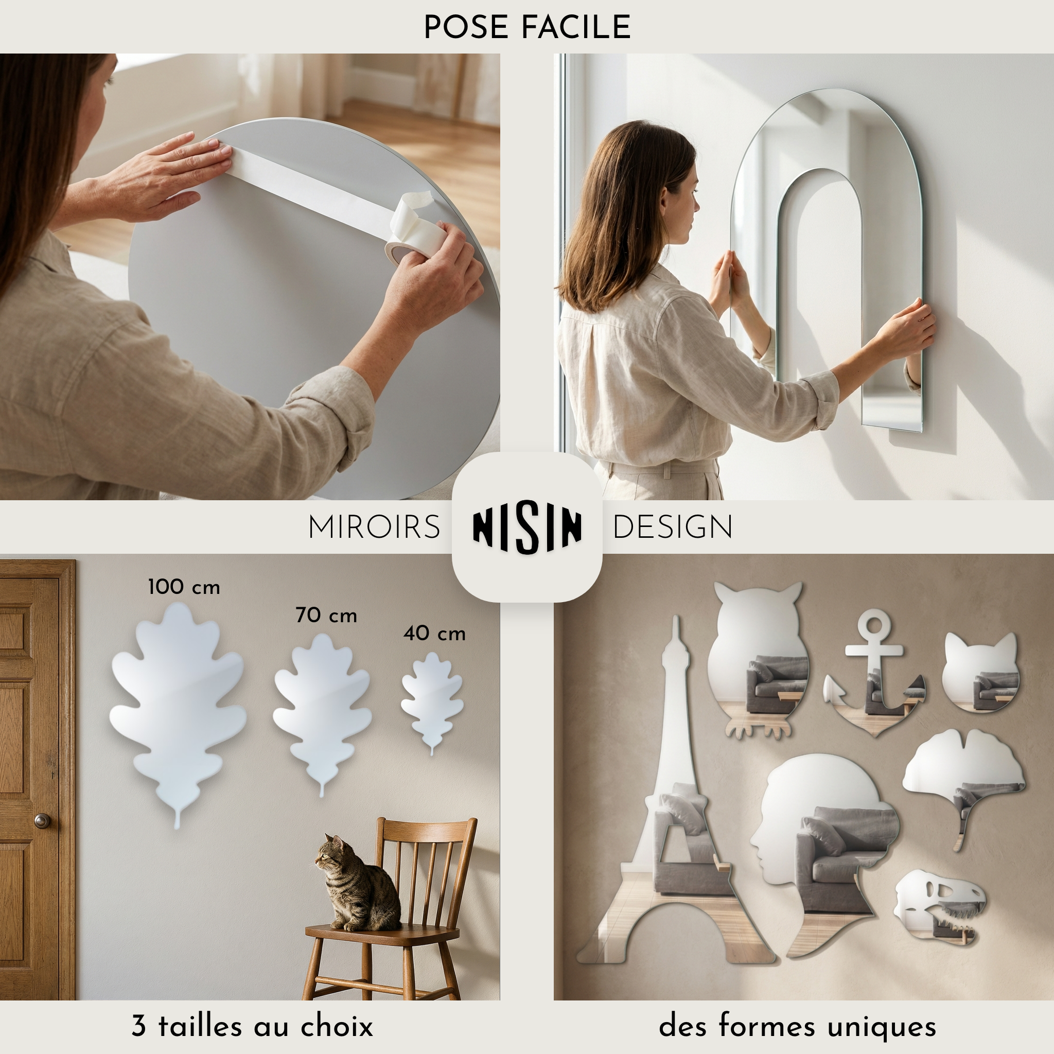 Miroir Gratte-ciel stylisé