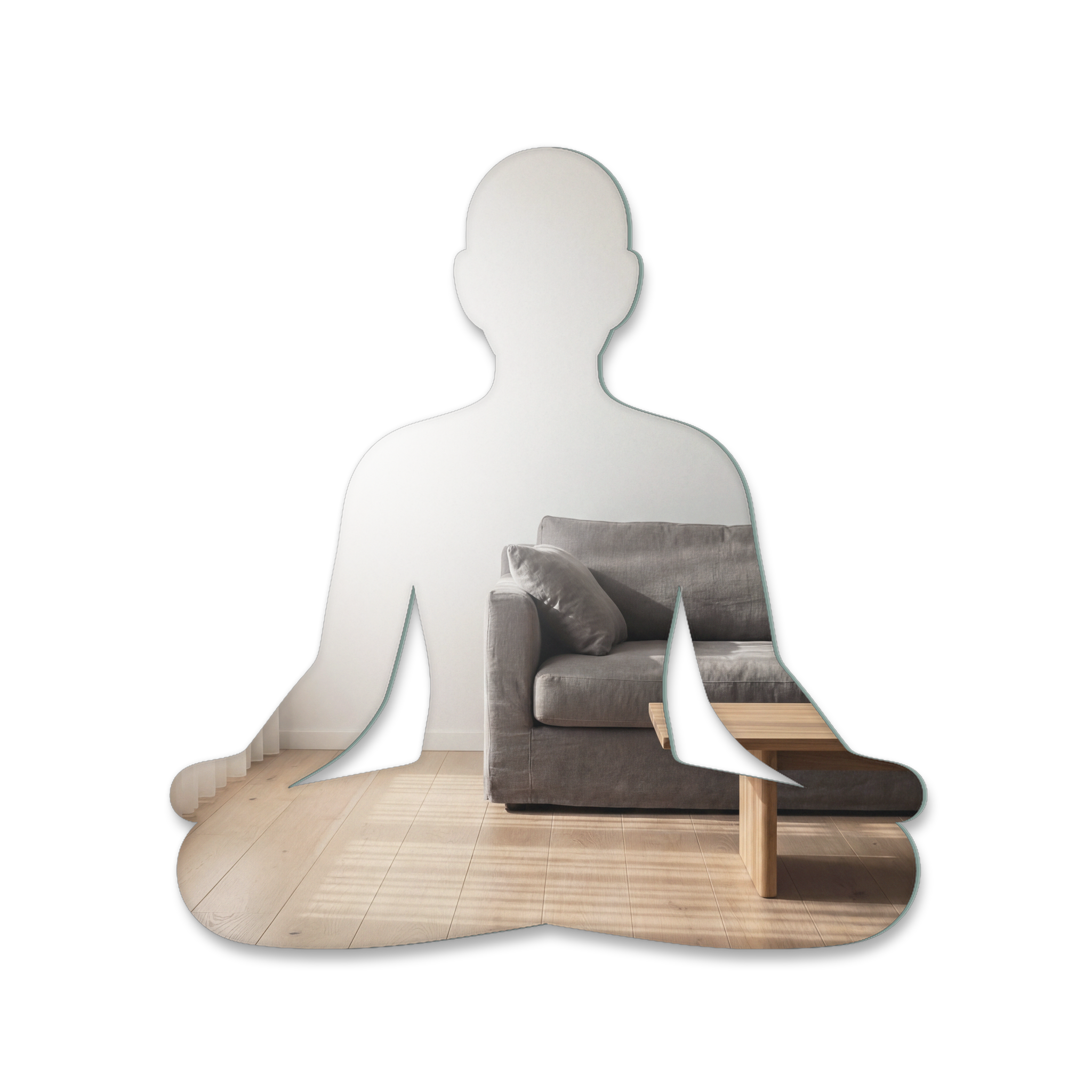 Miroir Silhouette en méditation